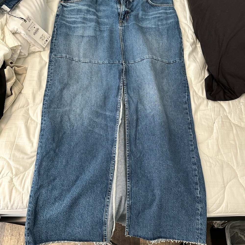 Reformation Classic Blue Denim Skirt Tazz